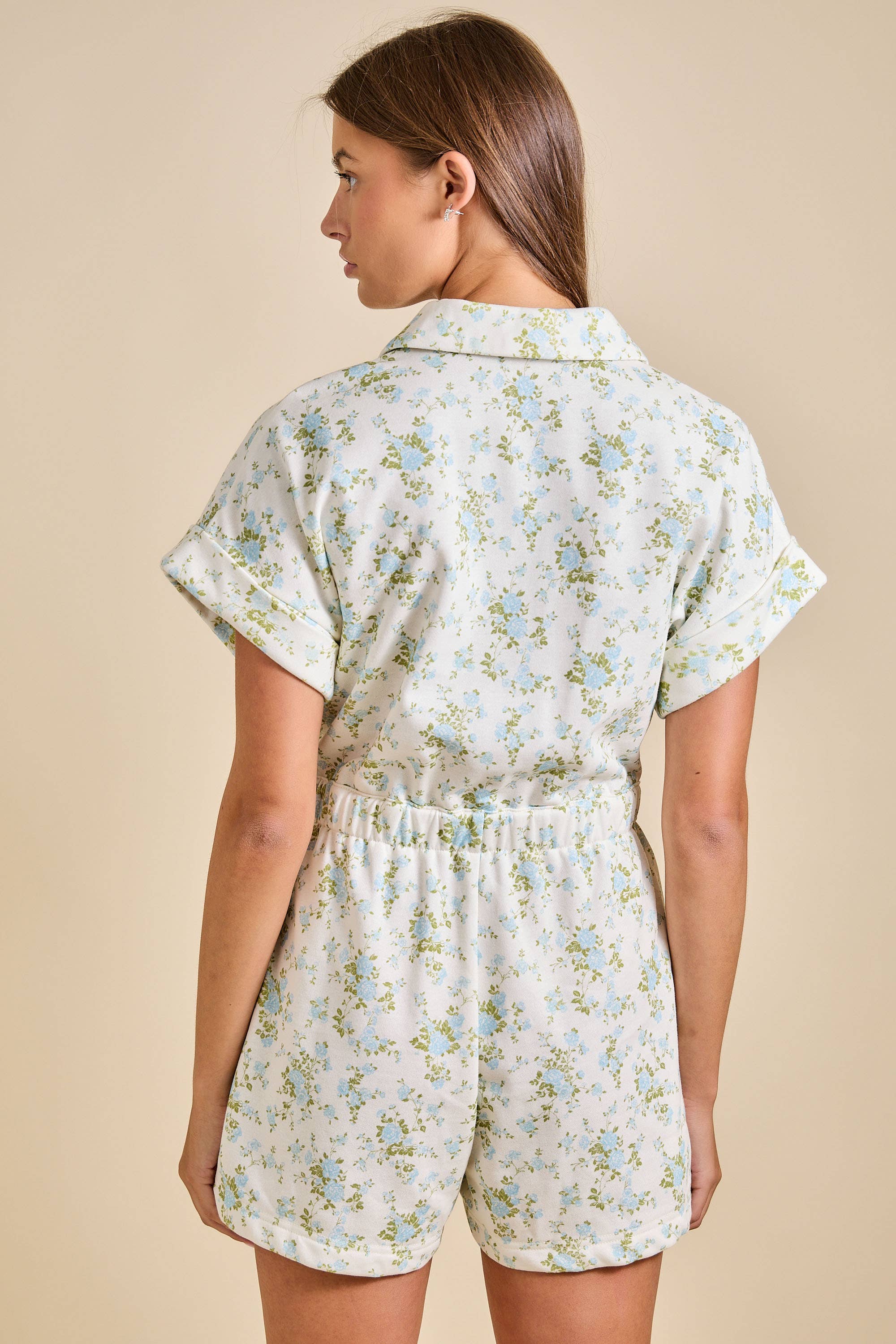 Gabbie - Floral Button-Up Romper – Summer Romper