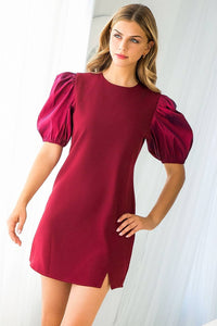 Poplin Puff Sleeve Dress