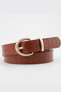 ROUND BUCKLE LEATHER BELT