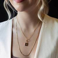 Hollow Cross Charm, Gold, Charm Bar | Charm Necklace