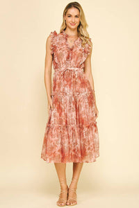 Janette- Floral Tiered Midi Dress
