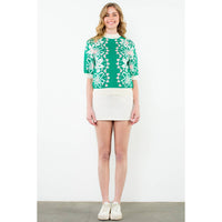 Brynn - Flower Knit Sweater Top