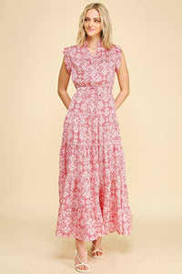Mariah - Mint Floral Tiered Maxi Dress