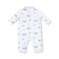 Baby Golf Carts - Blue - Polo Romper