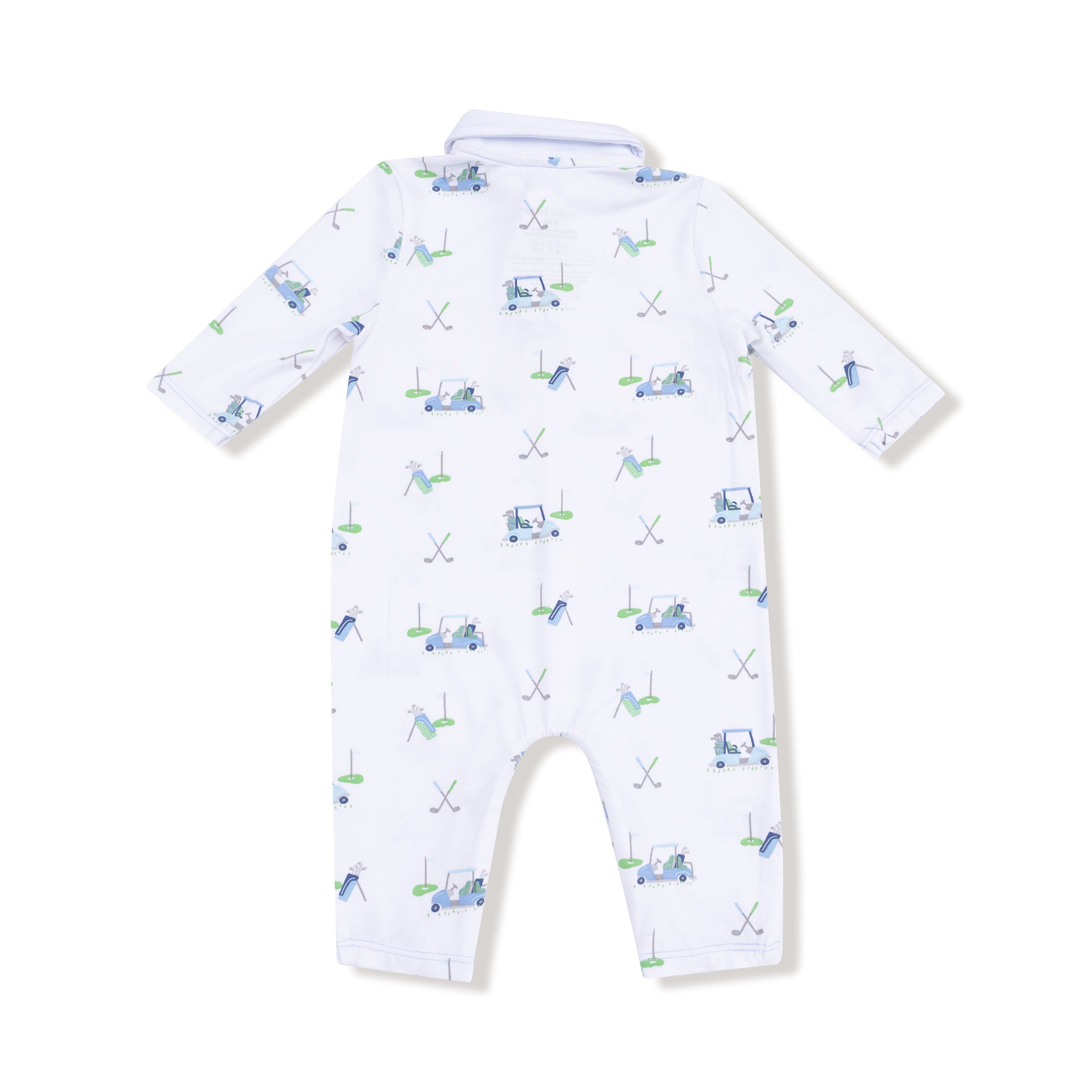 Baby Golf Carts - Blue - Polo Romper