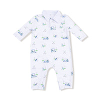 Baby Golf Carts - Blue - Polo Romper