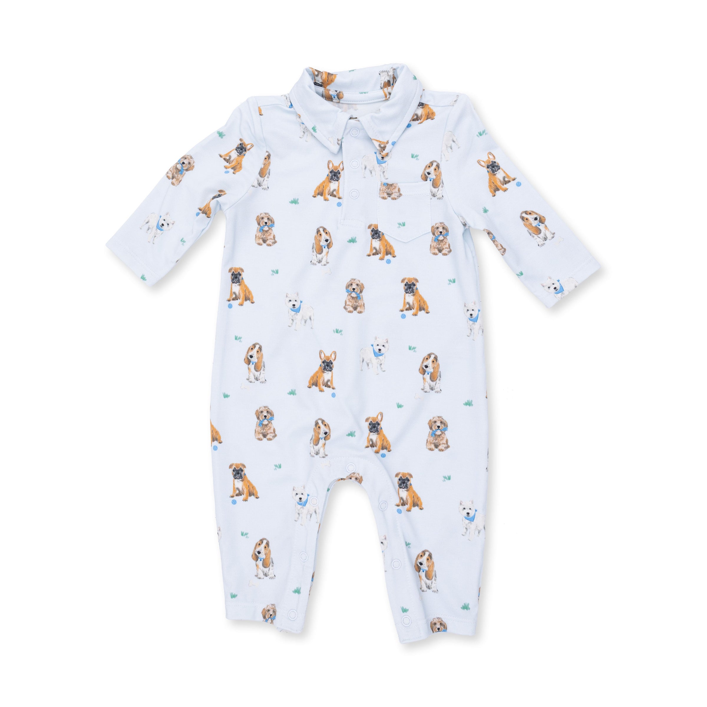 Bestie Dogs Blue - Polo Romper