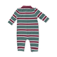 Rugby Stripe Green - Polo Romper