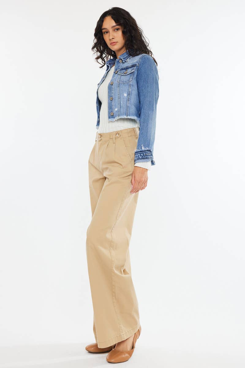 Shelby-Crop Fray Hem Jacket