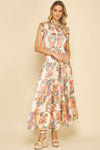 Roxy-Floral Print Tiered Maxi Dress