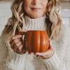 Orange Pumpkin Coffee Mug with Caramel Apple Cinnamon Mug Muffin Mix