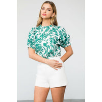 Adelle - Flower Puff Sleeve Top