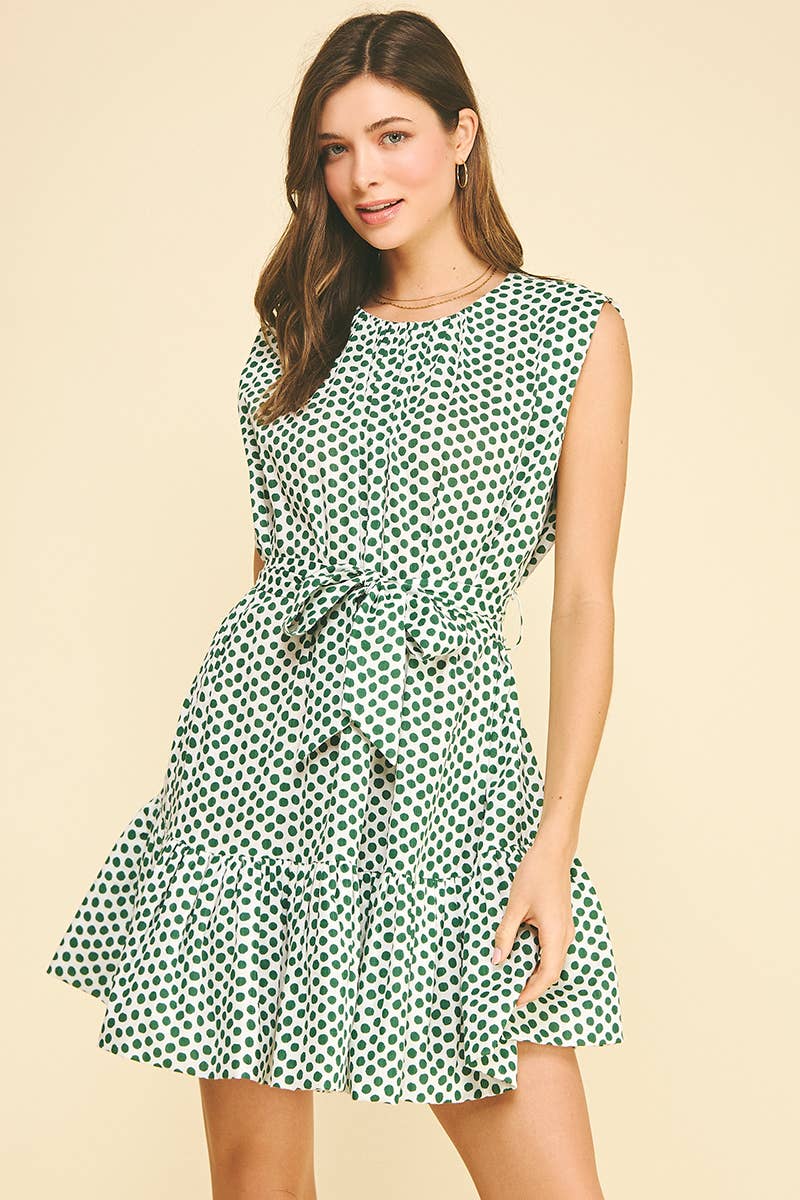 ARIEL - POLKA DOT TIERED MINI DRESS