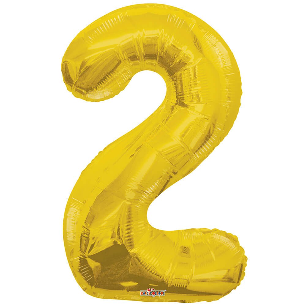 34" Jumbo Number 2 Gold  Foil Balloon (87cm)