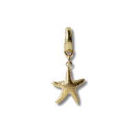 Gold Starfish Charm,  Bag Charm, Charm Bar