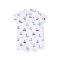 Bubbly Sailboats Blue - Polo Shortie