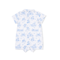 Puppy Toile Blue - Polo Shortie