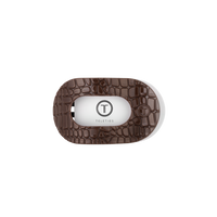 Brown Crocodile | Small | Flat Round Hair Clip