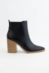 POINTED-TOE BLOCK HEEL CHELSEA BOOTIES