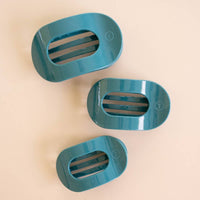 Teal With It | Small | Flat Round Hair Clip