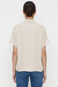 Minimalist Drop Shoulder Button Up Blouse