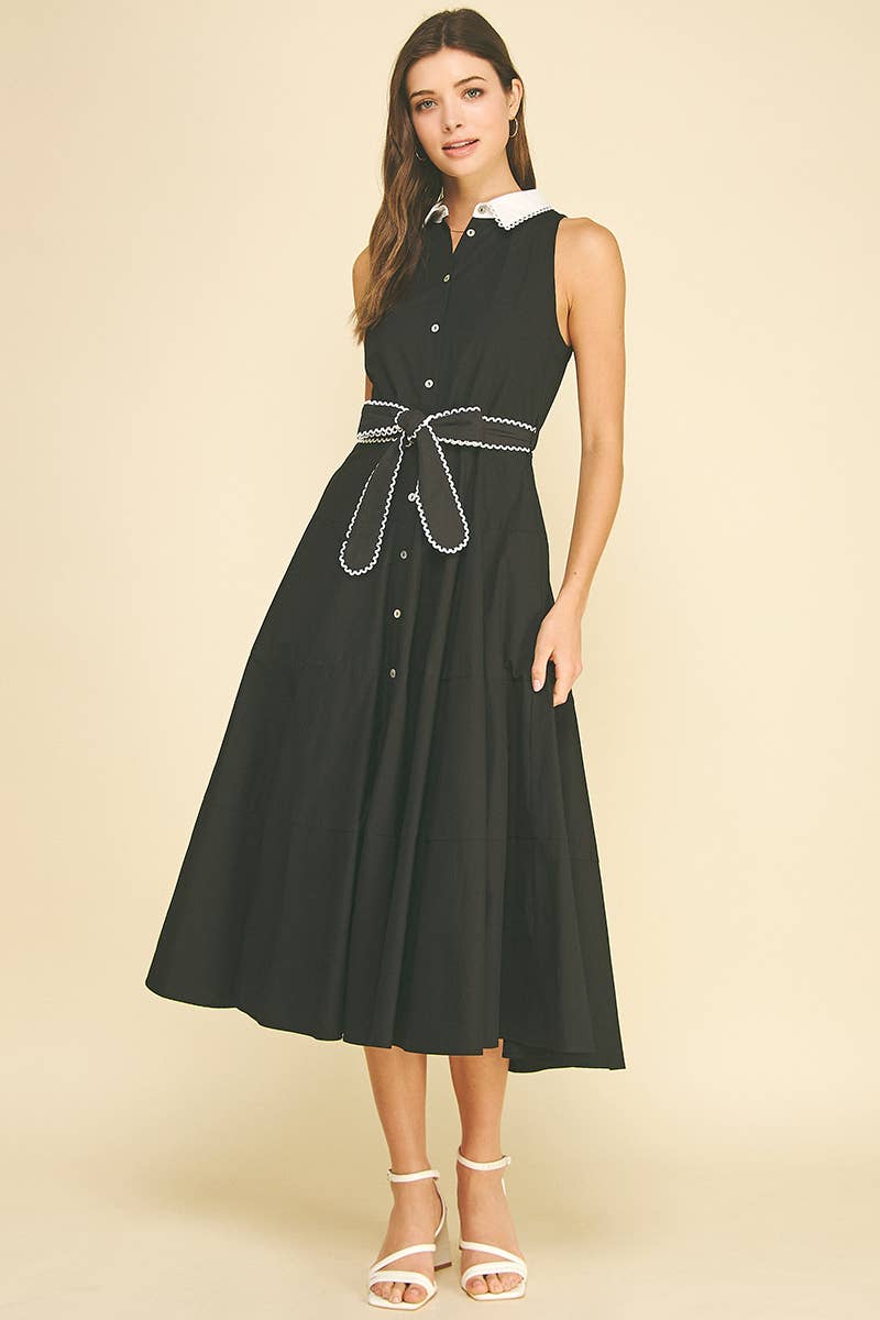 Amanda - RIC RACE TRIM DETAILED MIDI DRESS