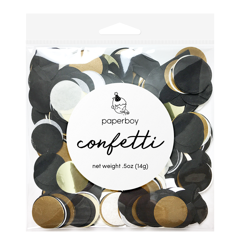 Table Confetti - Black, White & Gold: 0.5oz
