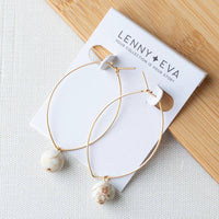 White Jasper Gemstone Drop Earrings