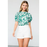 Adelle - Flower Puff Sleeve Top