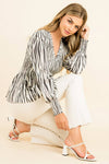 Smocked Zebra Print Top