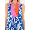 Kendall-Contrast Collar Sleeveless Print Dress