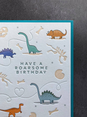 Dinosaurs Birthday Letterpress Style Card