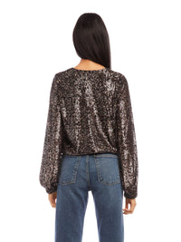 Sequin Wrap Top