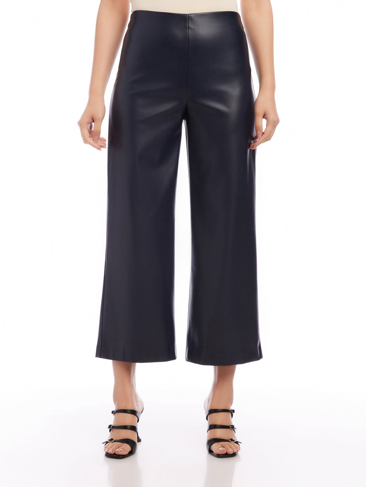 Wanda - Navy Wide Leg Cropped Pants