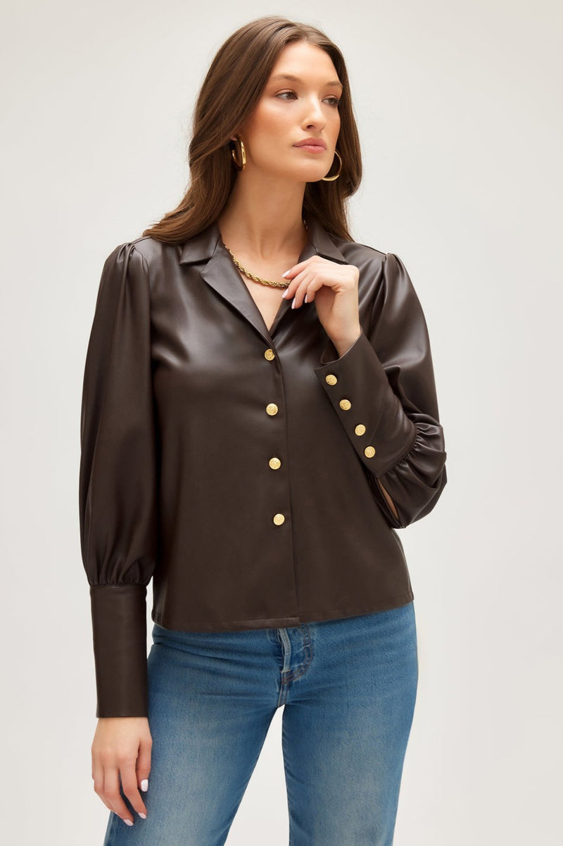 Faux Leather Shirt