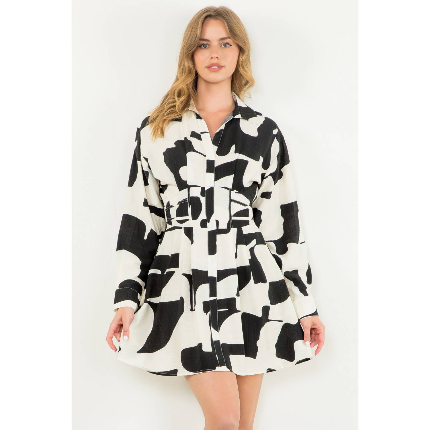 Winona - Long Sleeve Print Mini Dress