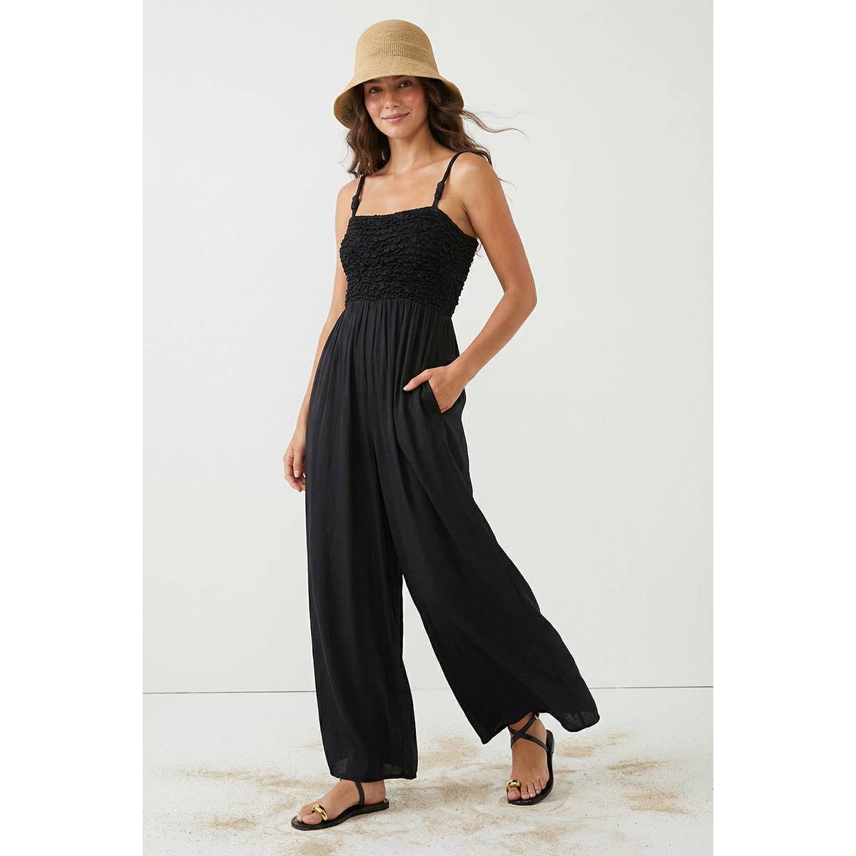 Rhett - Cord Detail Smocking Jumpsuit