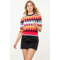 Michelle - Short Sleeve Textured Knit Top