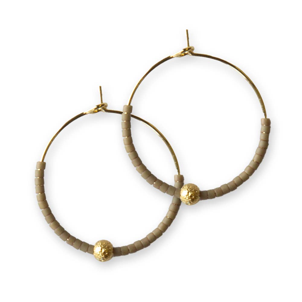 Sprinkles Hoop Earrings-Mocha/Gold