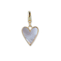 Heart Charm, Mother of Pearl, Charm Bar | Charm Necklace or Bracelet