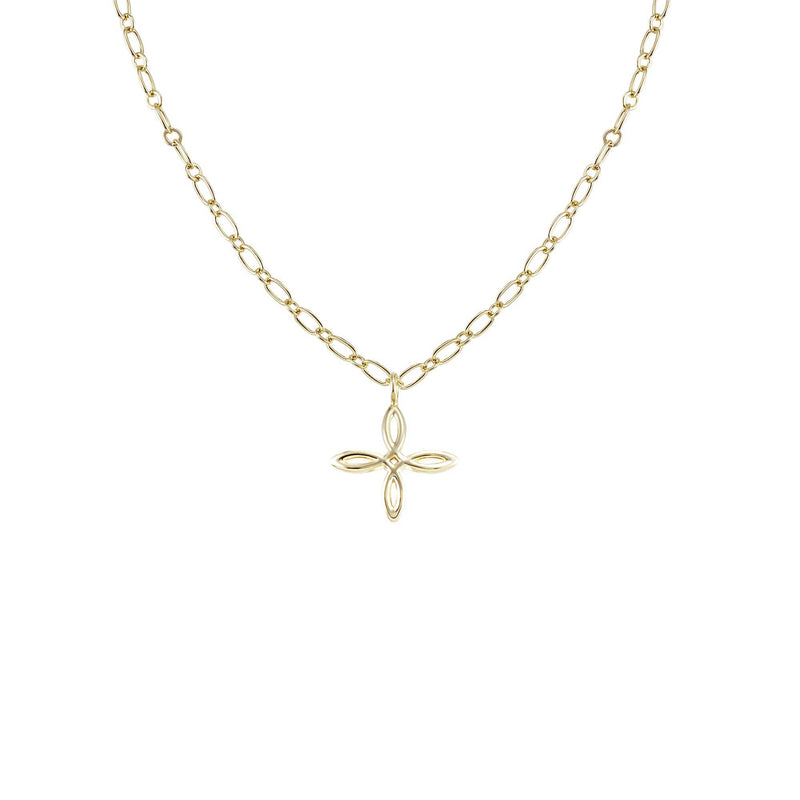 She's Classic Cross Drop Necklace in Gold