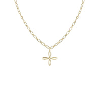 She's Classic Cross Drop Necklace in Gold