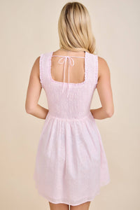 Sarah Eyelet Smocked Mini Dress – Sweet Feminine Spring Style