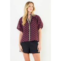 Melina - Polka Dot Puff Sleeve Top