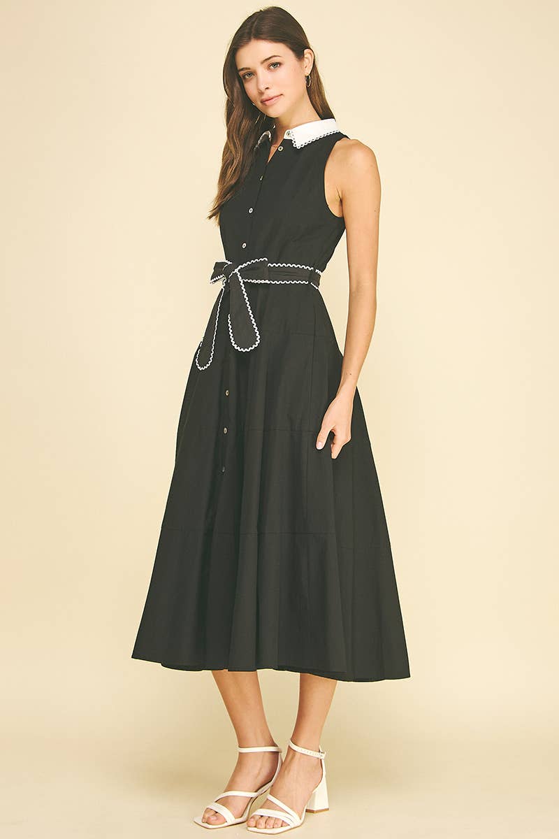 Amanda - RIC RACE TRIM DETAILED MIDI DRESS