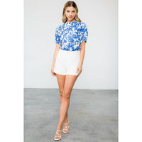 Adelle - Flower Puff Sleeve Top