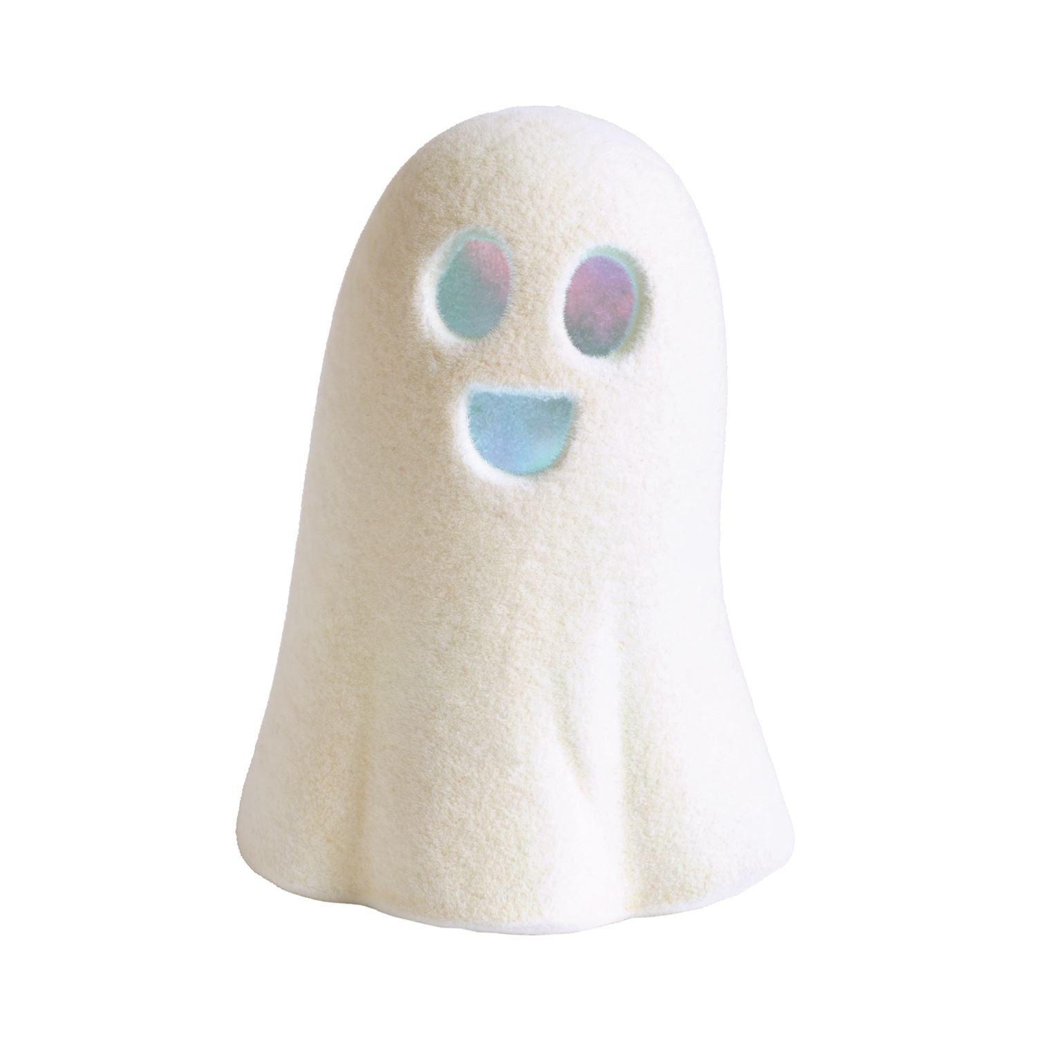 Light-Up Flocked Ghost – LED Halloween Sitter