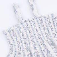 Kimberly Floral Stripe - Smocked Romper