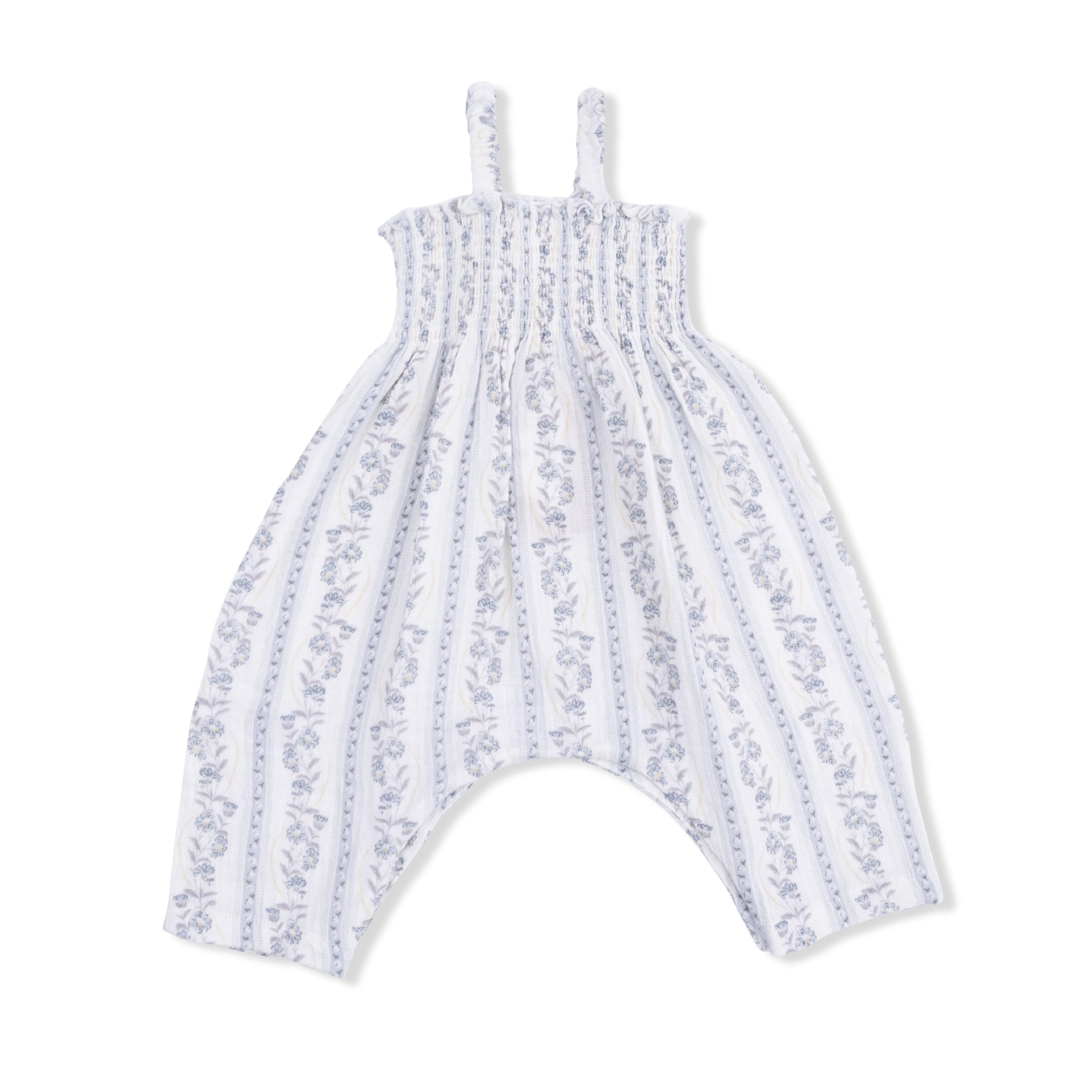 Kimberly Floral Stripe - Smocked Romper