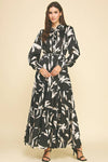Demi- Print Button Down Maxi Dress